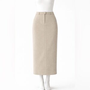 Jupe longue beige Haven + Blair – Taille XS – Fente arrière – Poches latérales